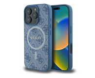 Etui / obudowa na smartfona Guess 4G Ring Classic Logo do iPhone 16 Pro niebieski